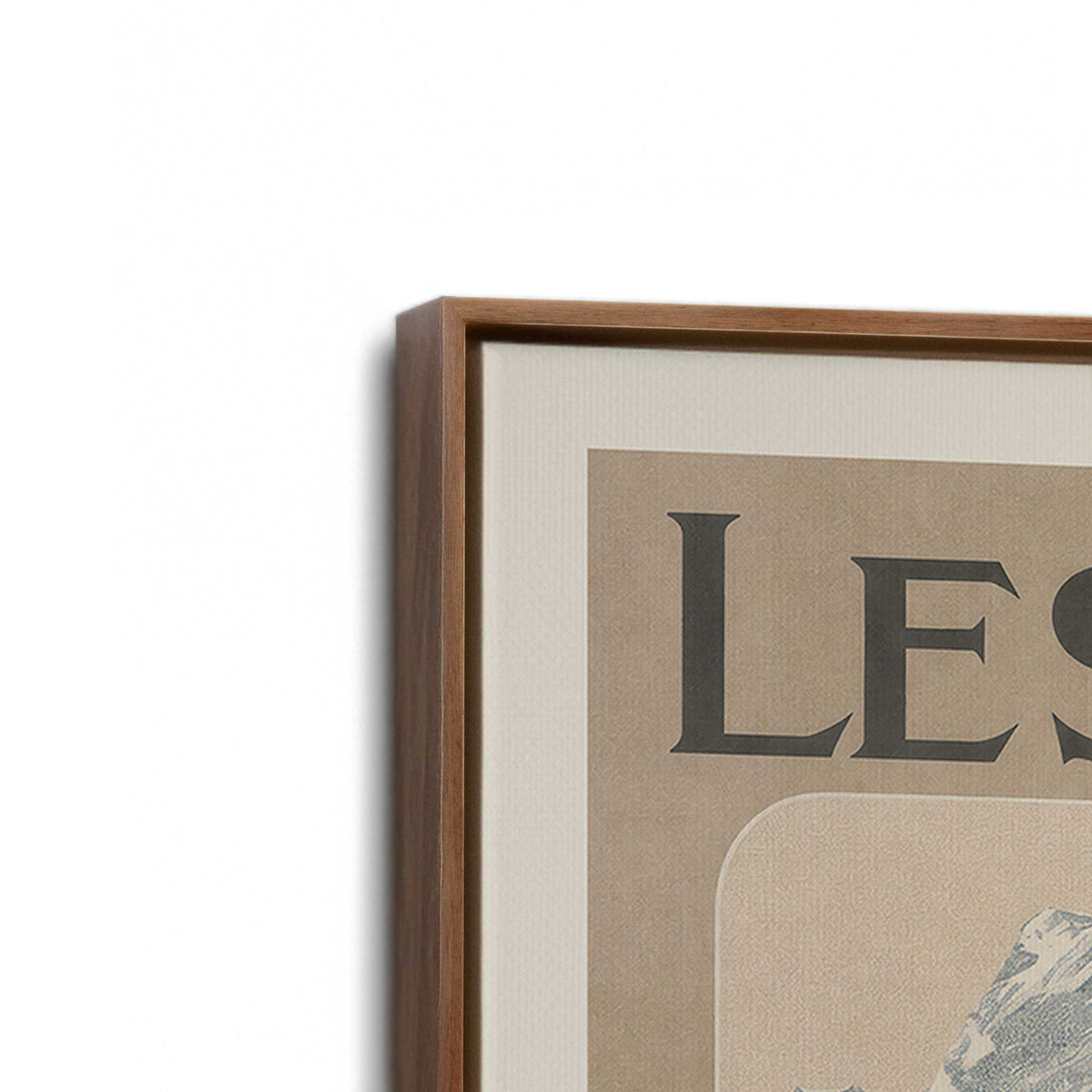 [Color:Walnut], Picture of art in a Walnut frame at an angle