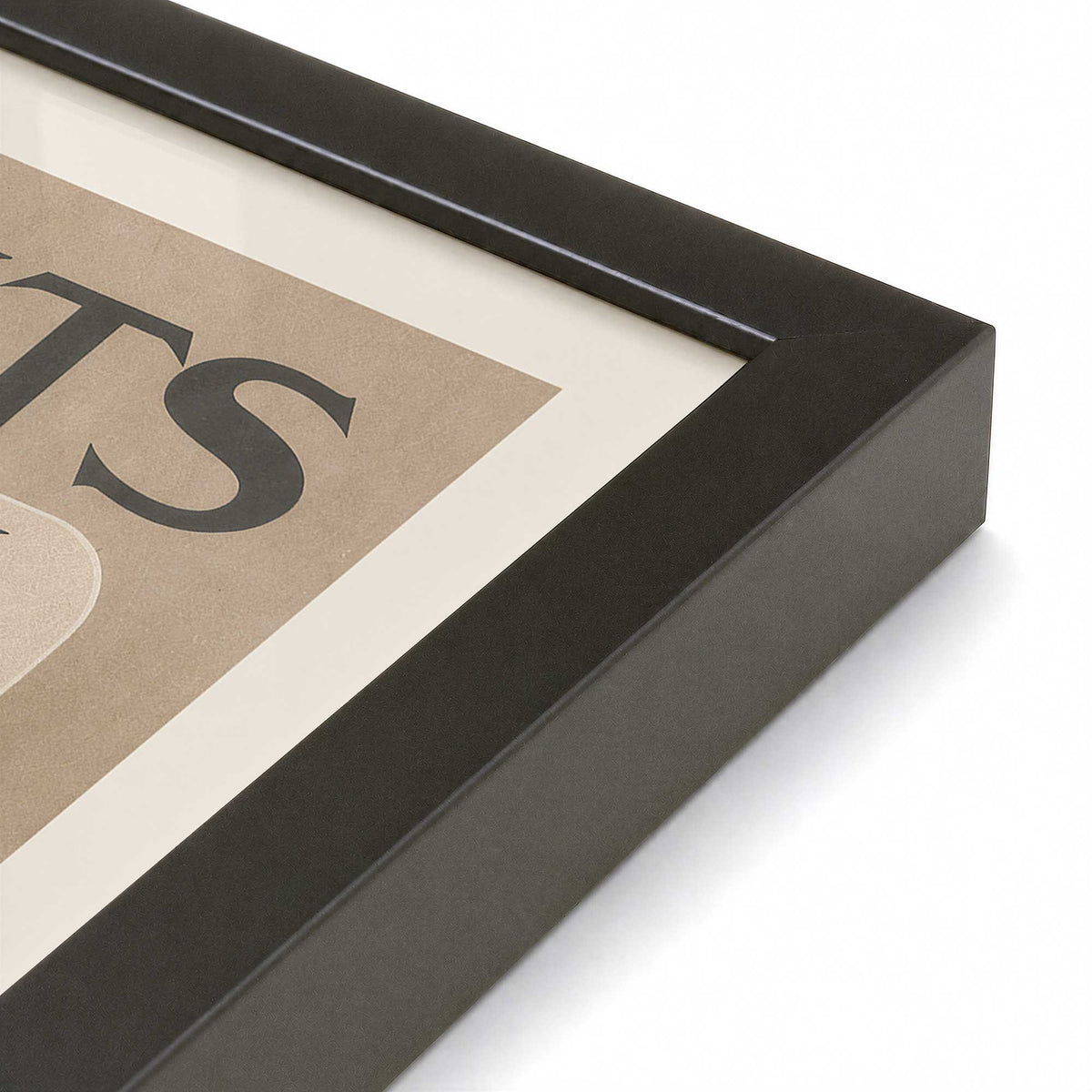 [Color:Satin Black], Picture of art in a Satin Black frame at an angle