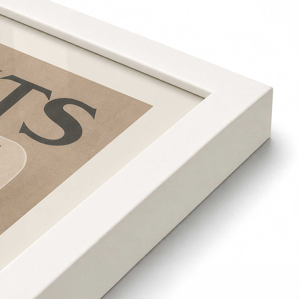 [Color:Opaque White], Picture of art in a Opaque White frame at an angle