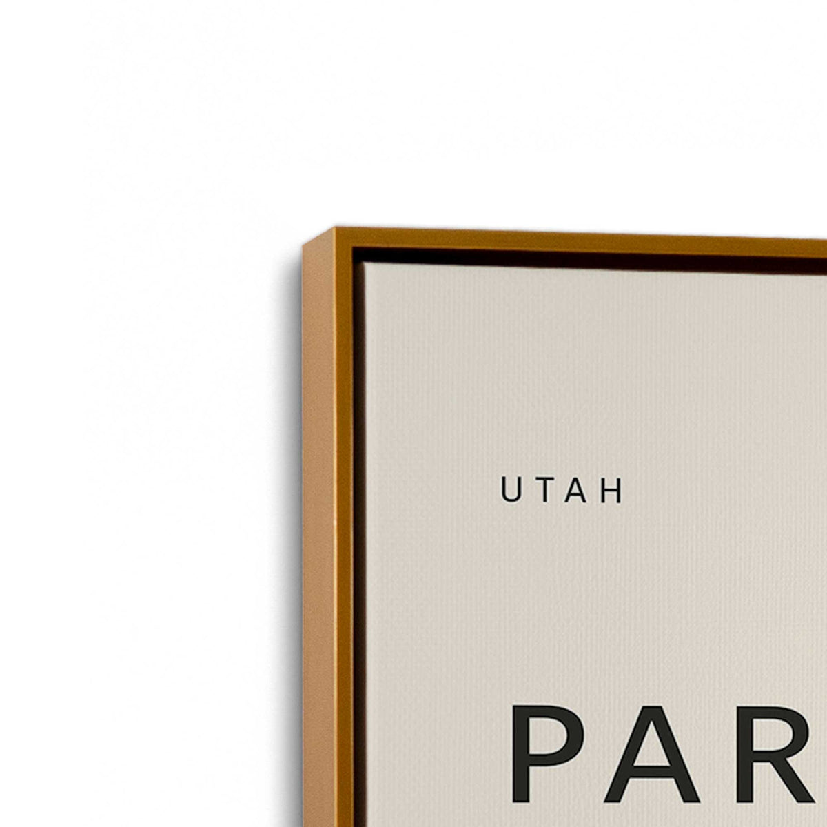 [Color:Polished Gold], Picture of art in a Polished Gold frame at an angle