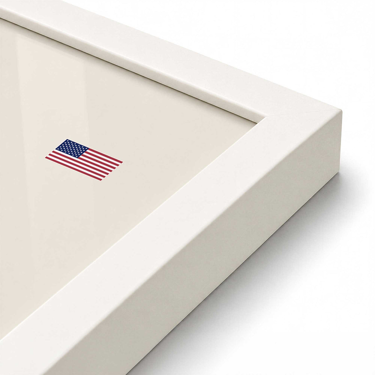 [Color:Opaque White], Picture of art in a Opaque White frame at an angle