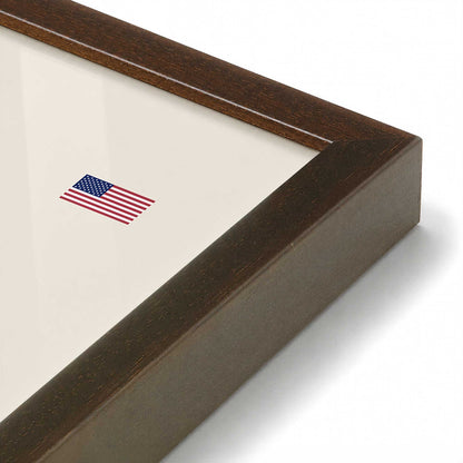 [Color:Brown], Picture of art in a Brown frame at an angle