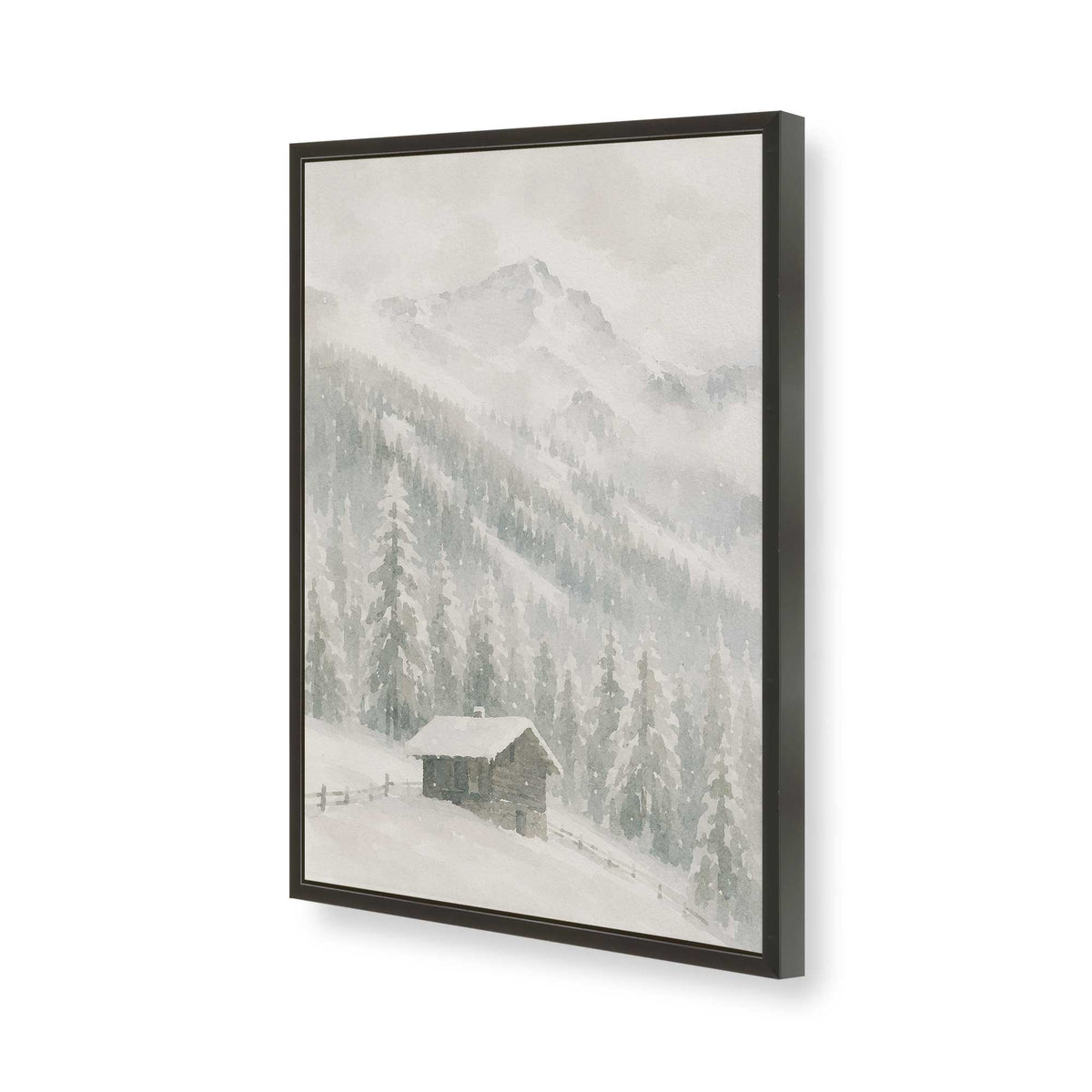 [Color:Satin Black], Picture of art in a Satin Black frame of the corner