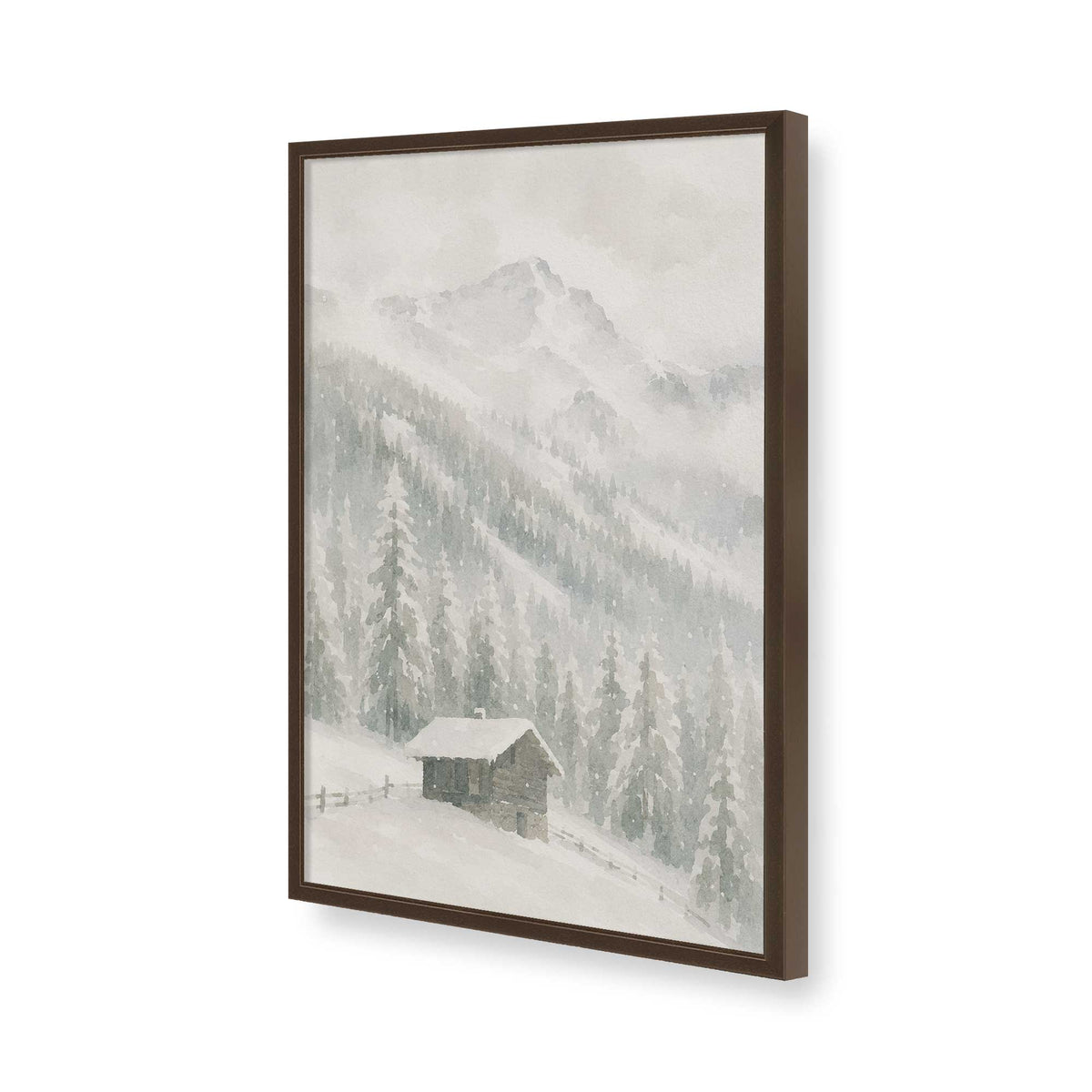 [Color:Brown], Picture of art in a Brown frame of the corner