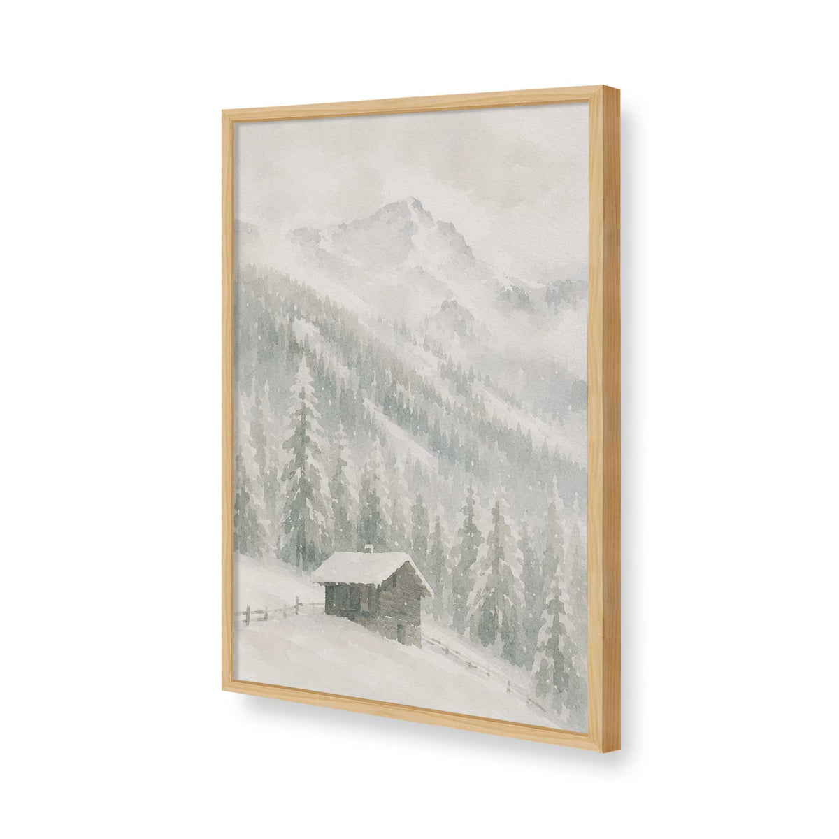 [Color:American Maple], Picture of art in a American Maple frame of the corner
