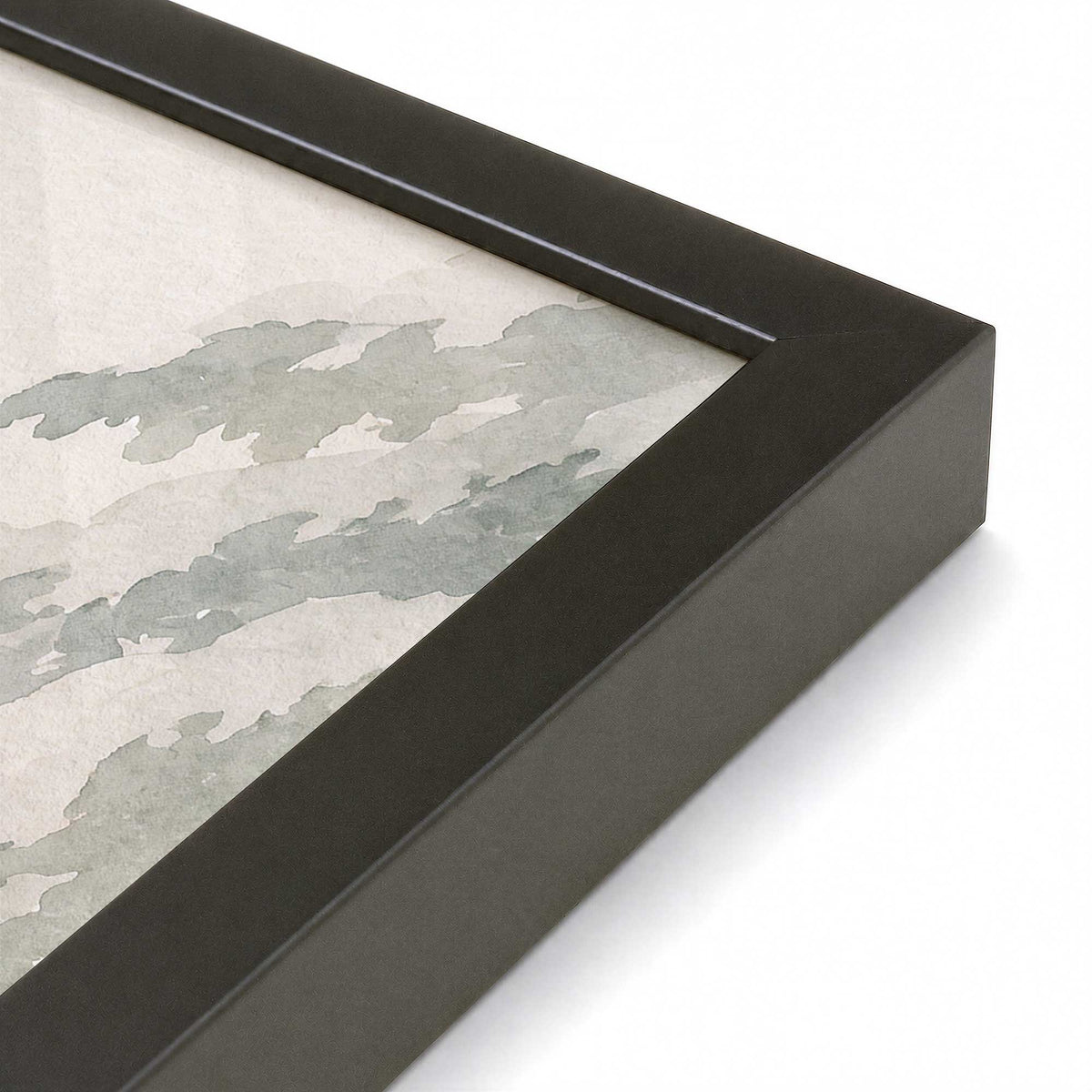 [Color:Satin Black], Picture of art in a Satin Black frame at an angle
