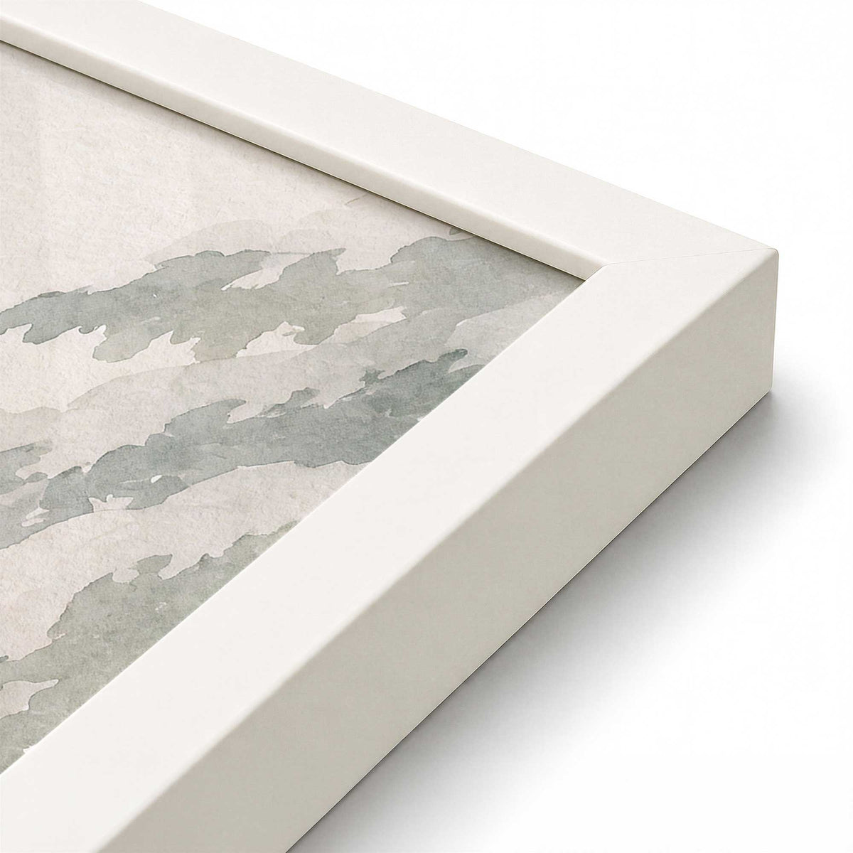 [Color:Opaque White], Picture of art in a Opaque White frame at an angle