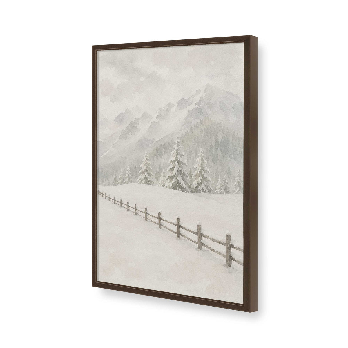 [Color:Brown], Picture of art in a Brown frame of the corner