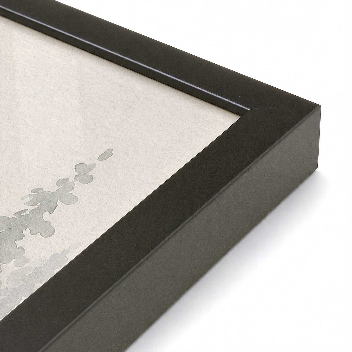 [Color:Satin Black], Picture of art in a Satin Black frame at an angle