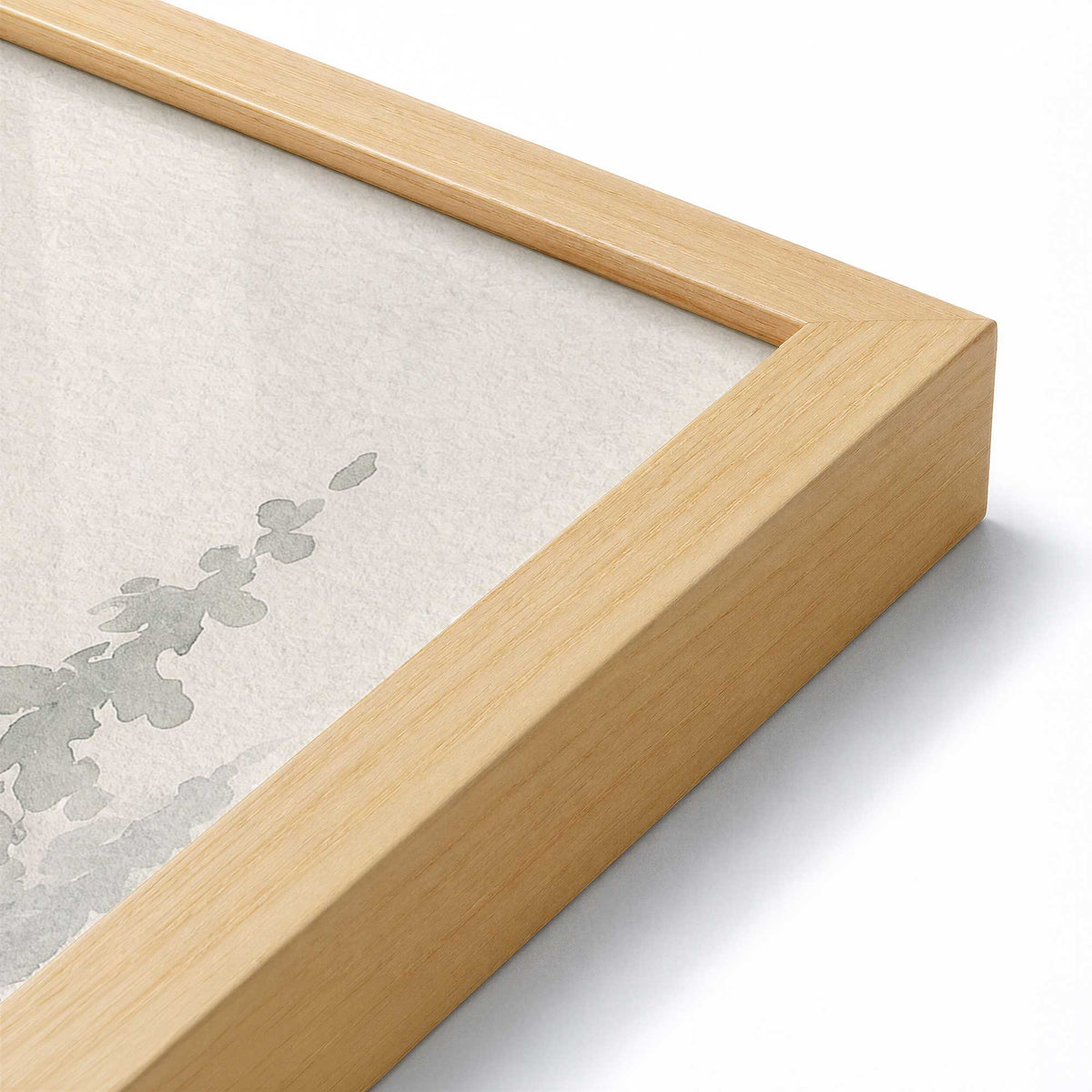 [Color:American Maple], Picture of art in a American Maple frame at an angle