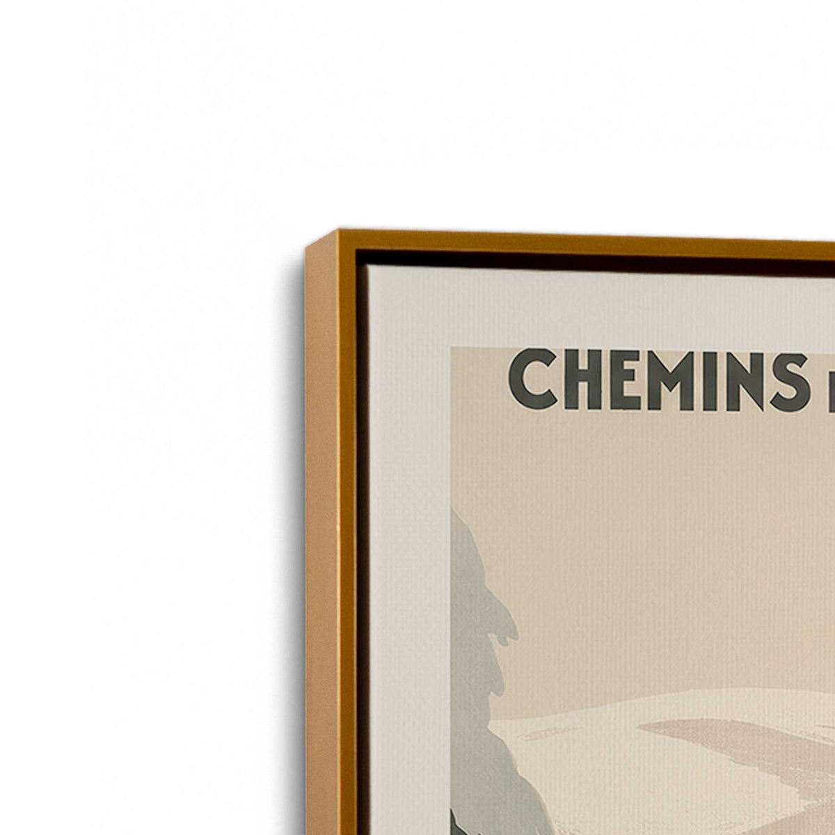 [Color:Polished Gold], Picture of art in a Polished Gold frame at an angle