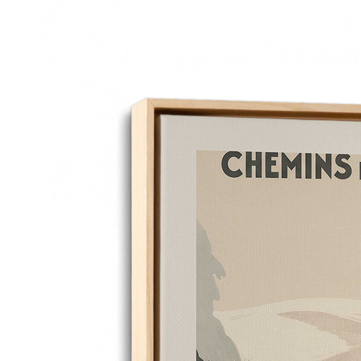 [Color:American Maple], Picture of art in a American Maple frame at an angle