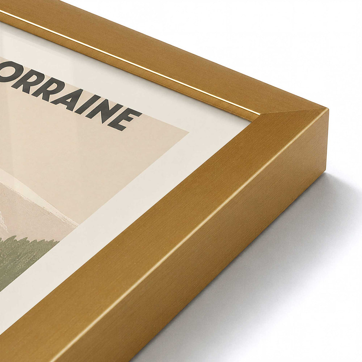 [Color:Polished Gold], Picture of art in a Polished Gold frame at an angle