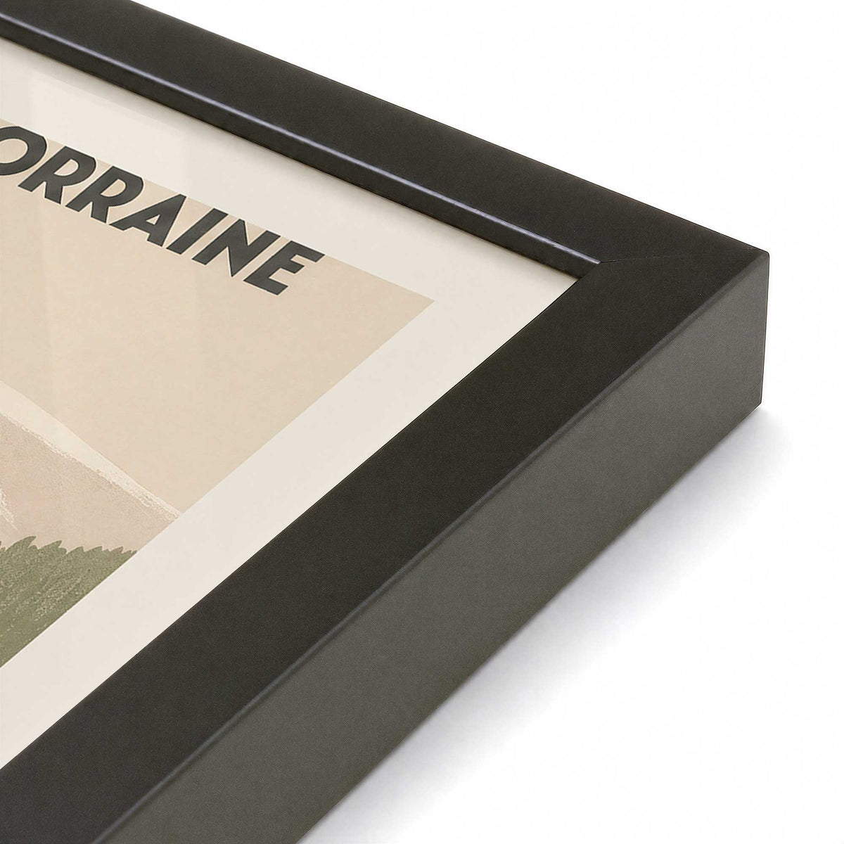 [Color:Satin Black], Picture of art in a Satin Black frame at an angle