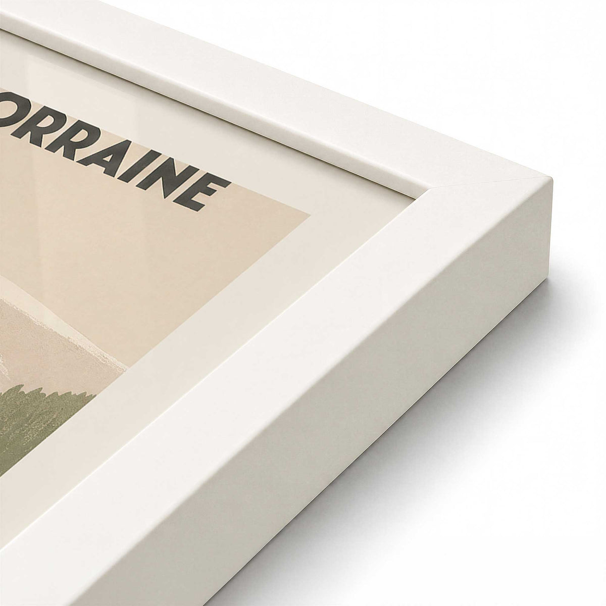 [Color:Opaque White], Picture of art in a Opaque White frame at an angle