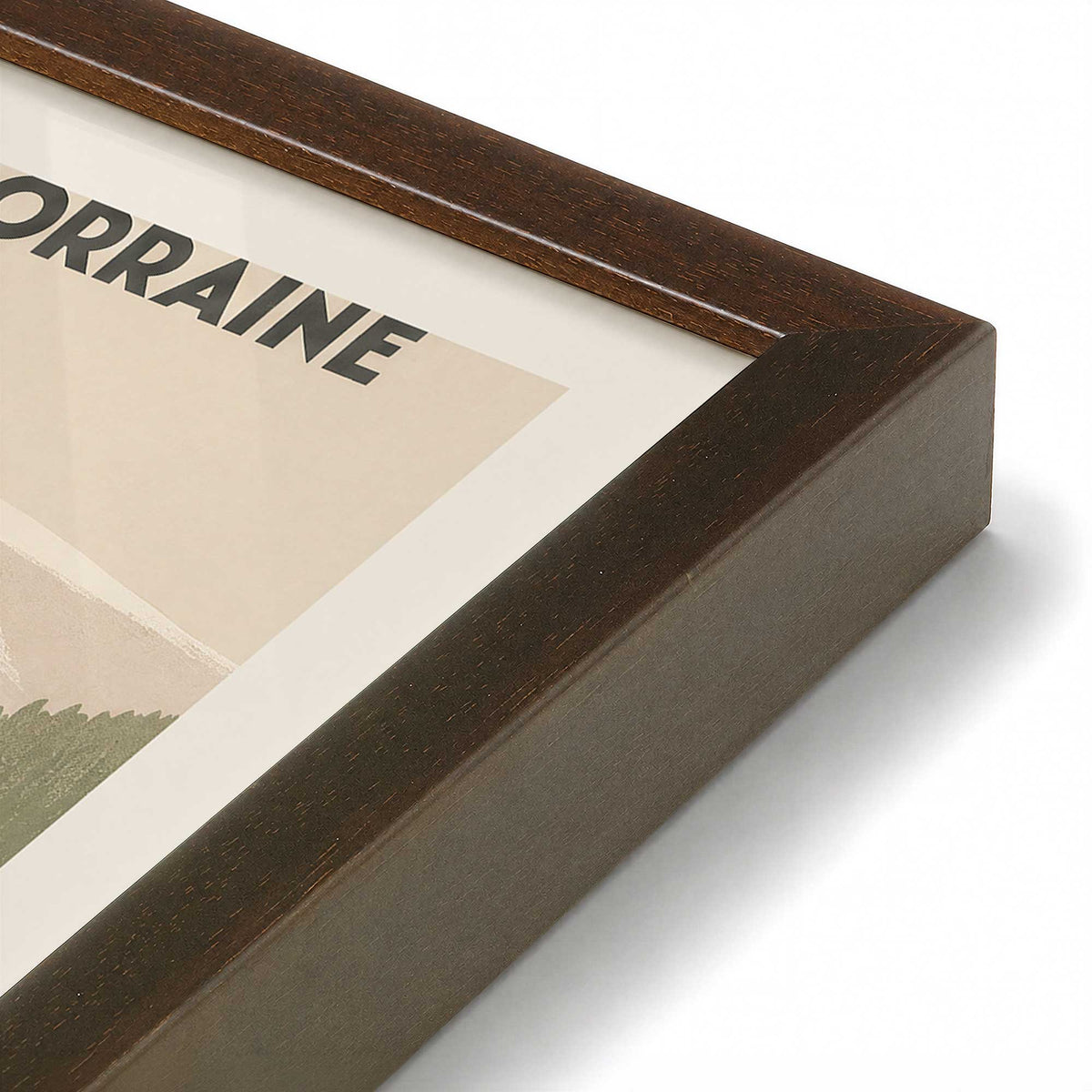 [Color:Brown], Picture of art in a Brown frame at an angle