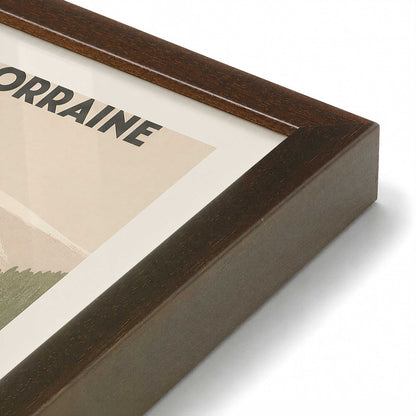 [Color:Brown], Picture of art in a Brown frame at an angle
