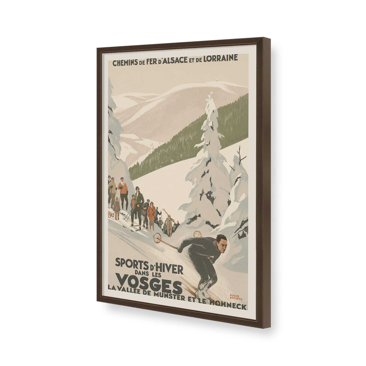 [Color:Brown], Picture of art in a Brown frame of the corner