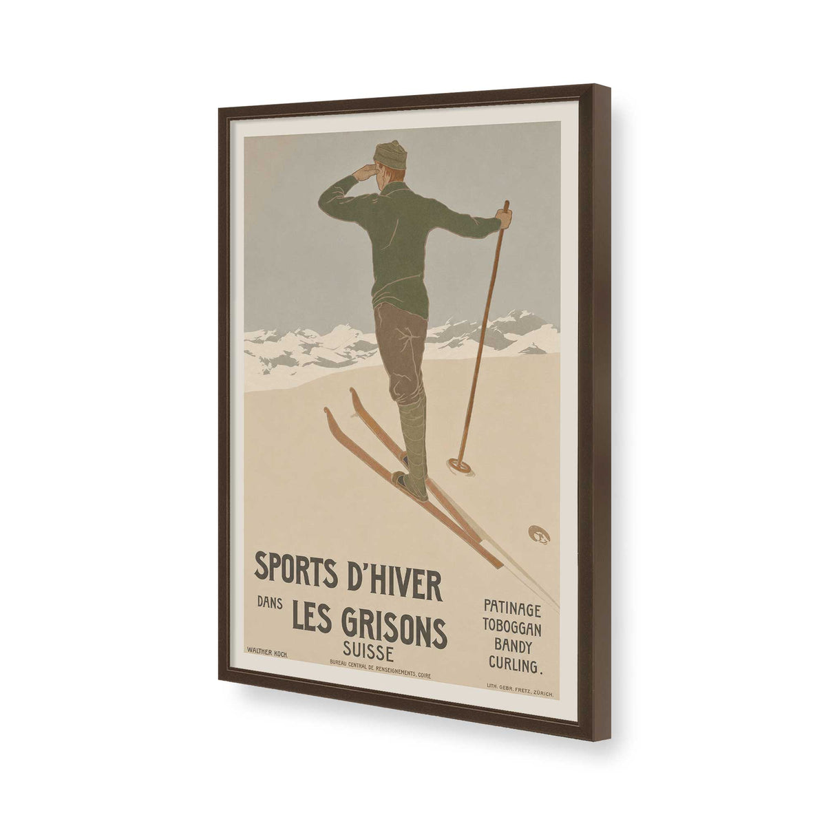 [Color:Brown], Picture of art in a Brown frame of the corner