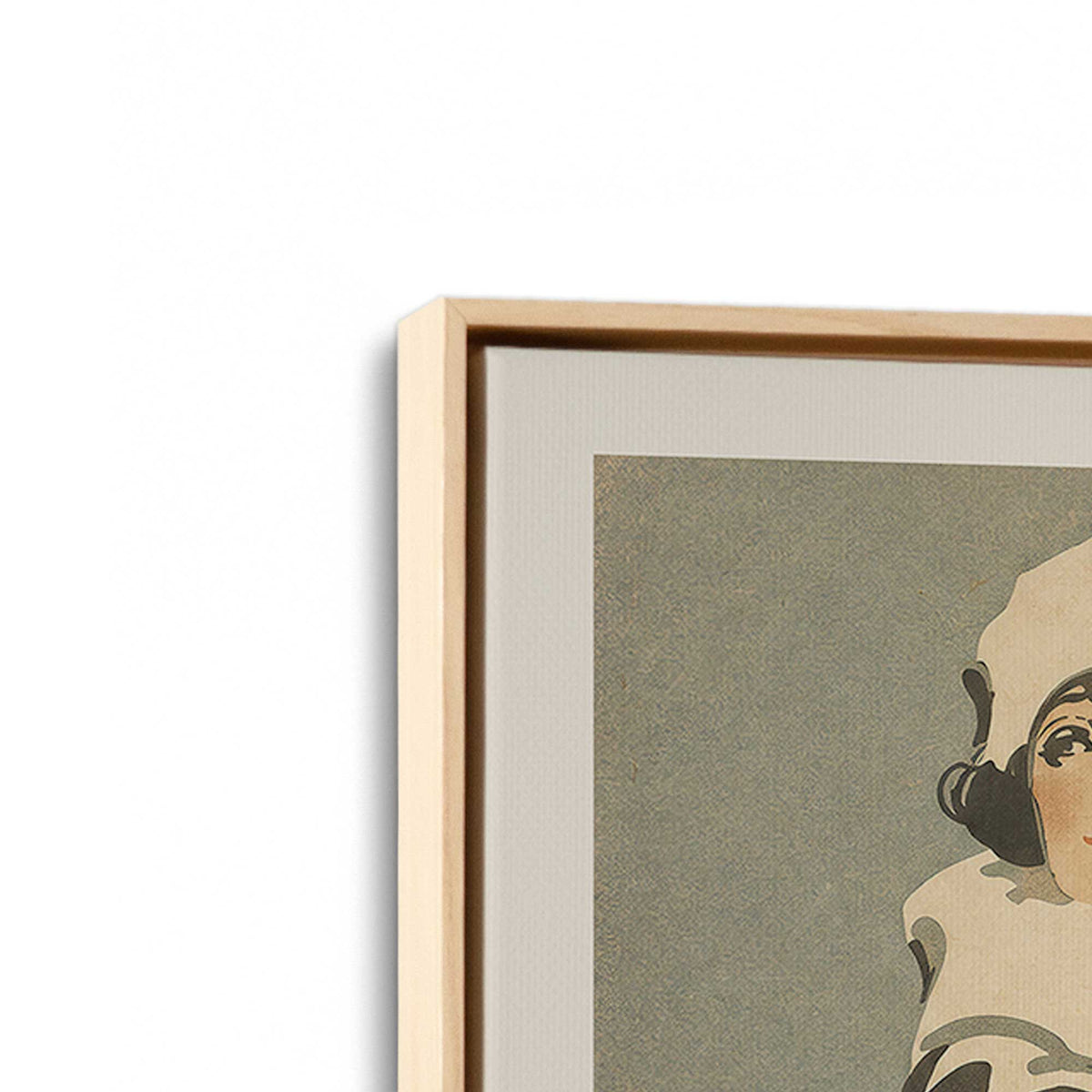 [Color:American Maple], Picture of art in a American Maple frame at an angle