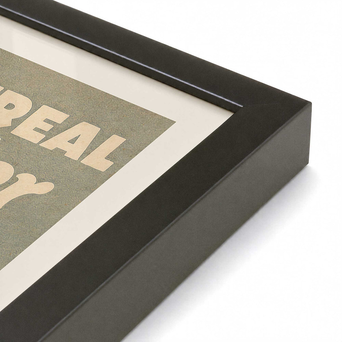 [Color:Satin Black], Picture of art in a Satin Black frame at an angle
