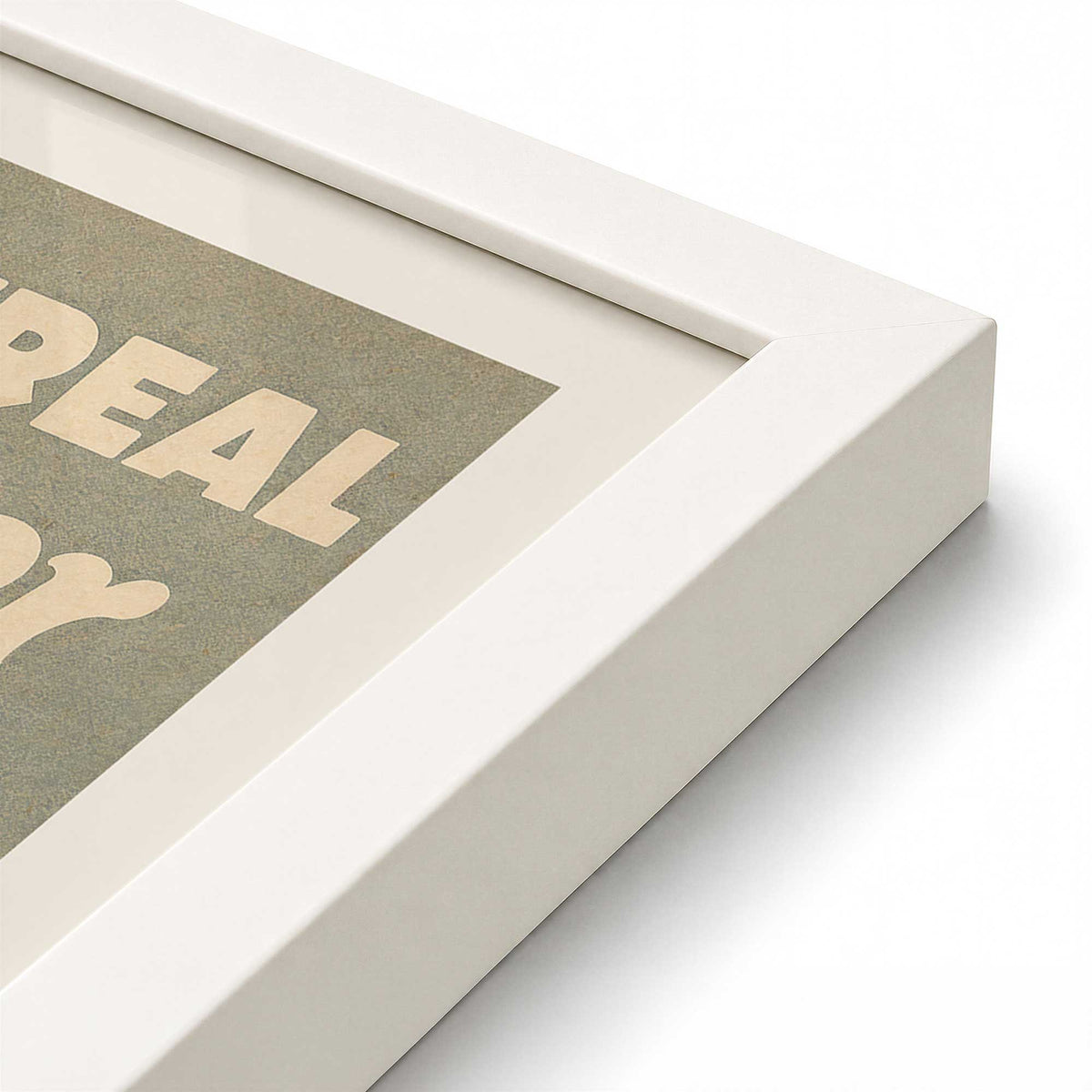 [Color:Opaque White], Picture of art in a Opaque White frame at an angle