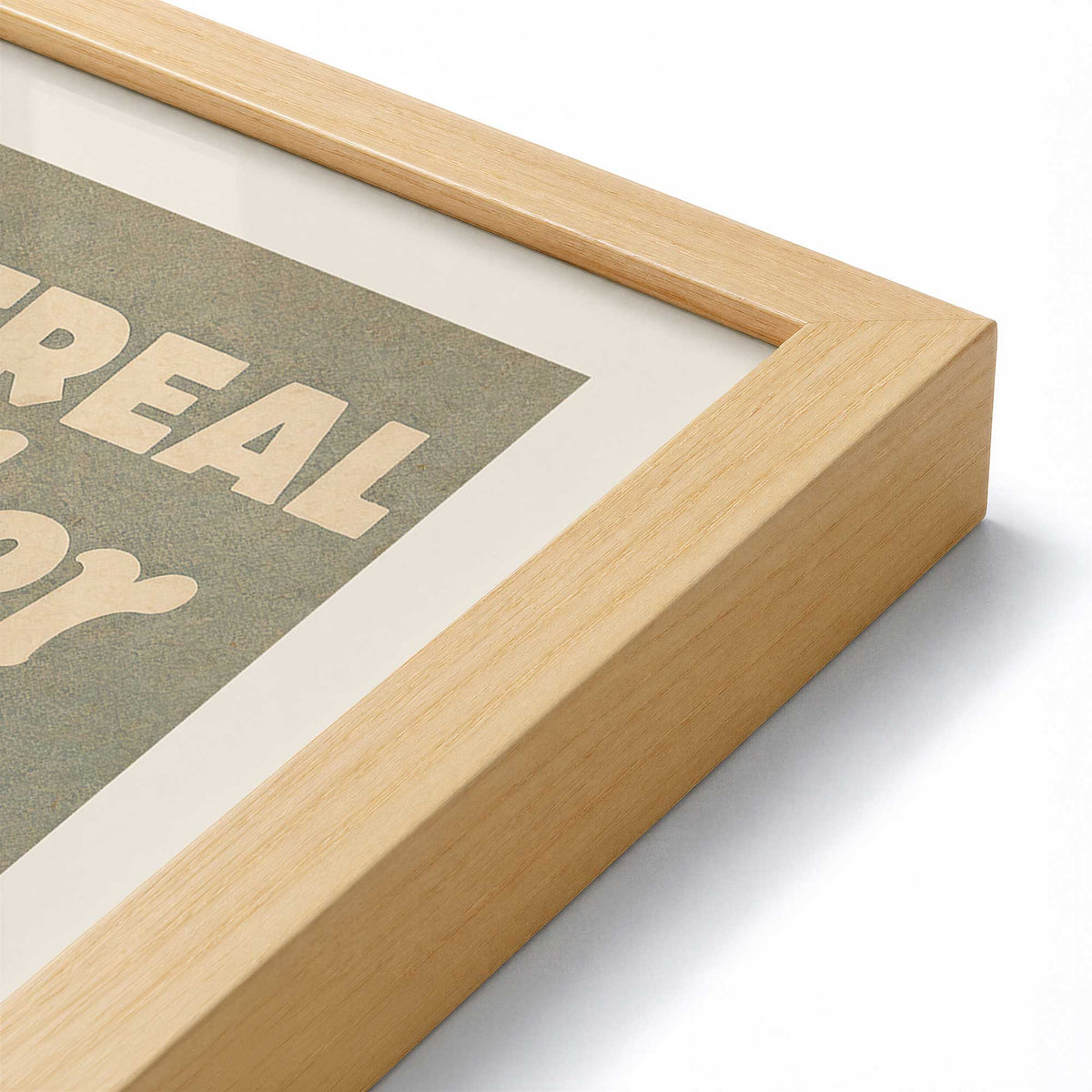 [Color:American Maple], Picture of art in a American Maple frame at an angle