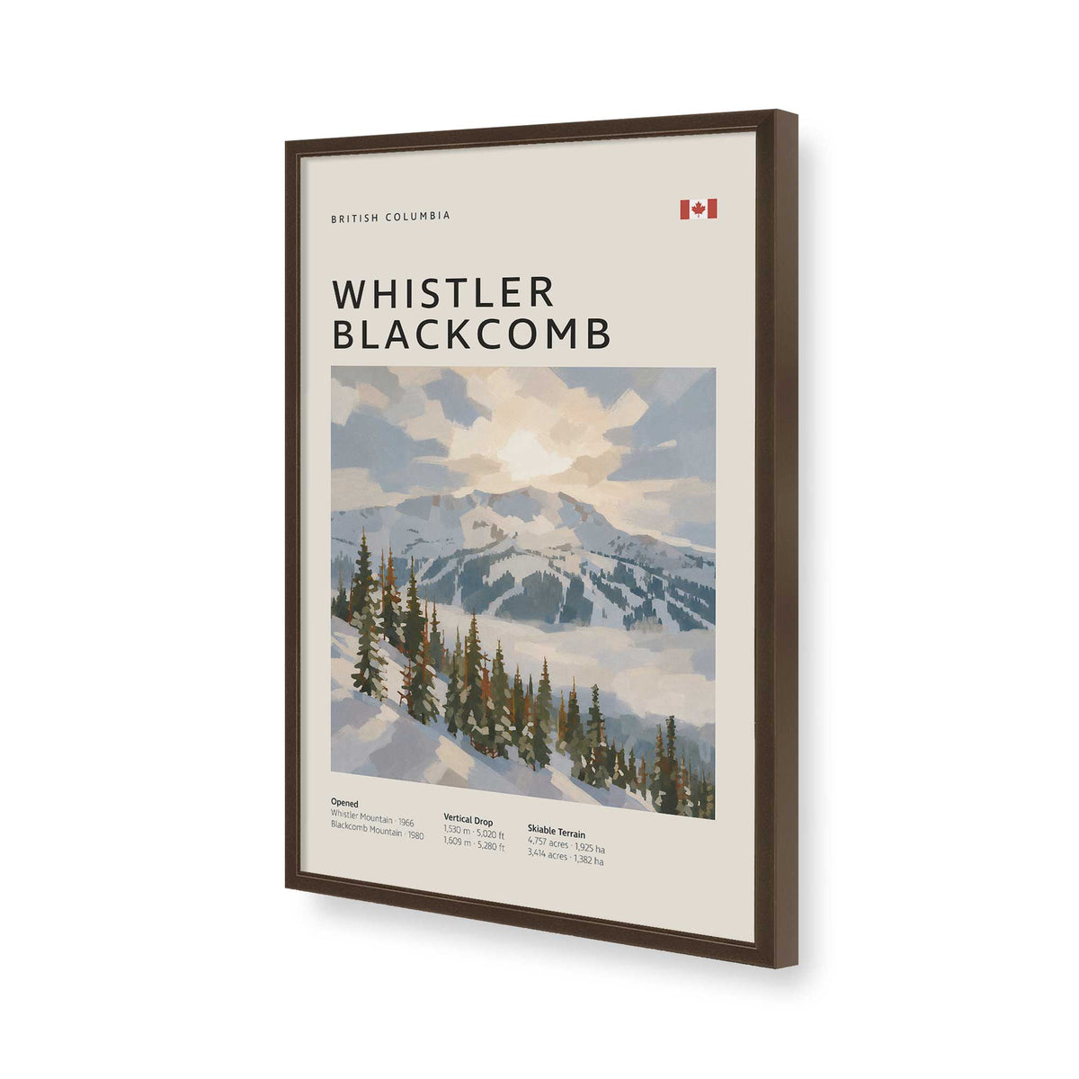 [Color:Brown], Picture of art in a Brown frame of the corner