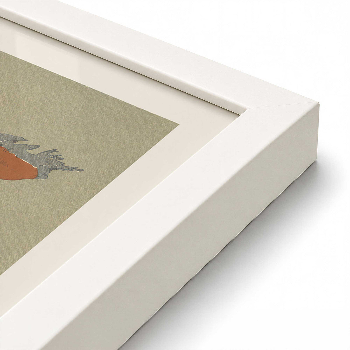 [Color:Opaque White], Picture of art in a Opaque White frame at an angle