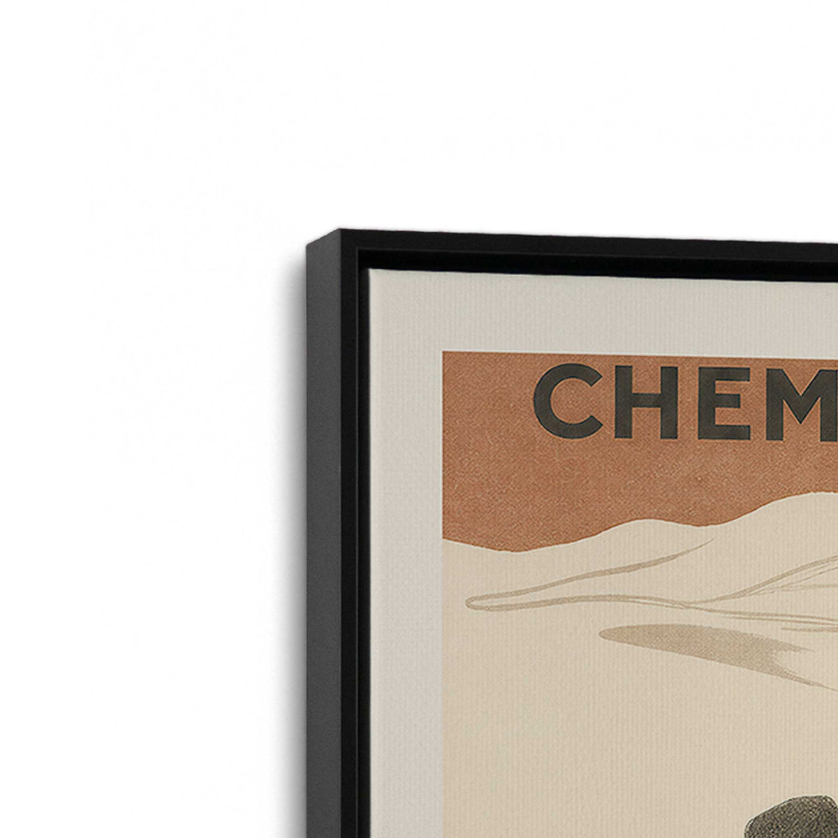 [Color:Satin Black], Picture of art in a Satin Black frame at an angle