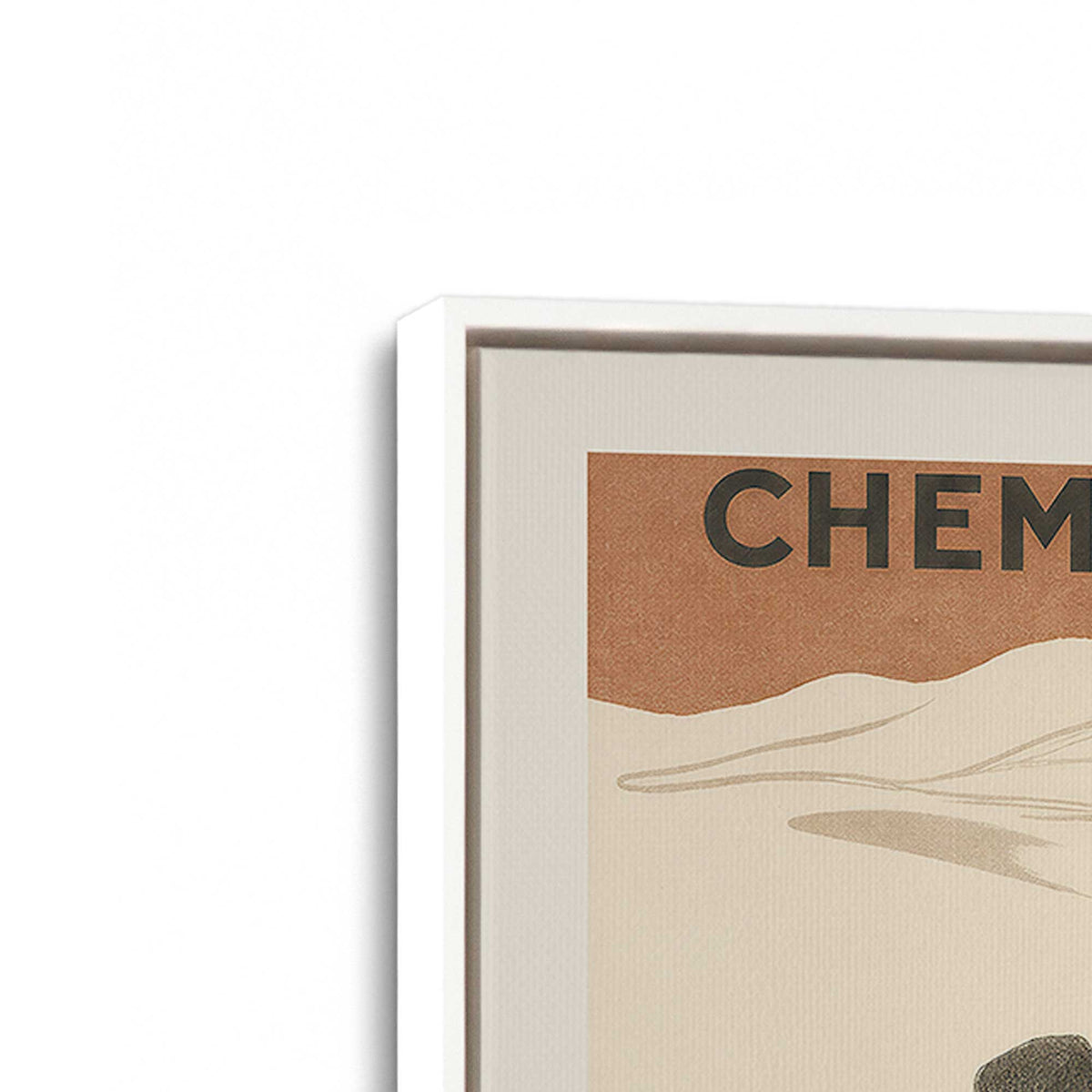 [Color:Opaque White], Picture of art in a White frame at an angle