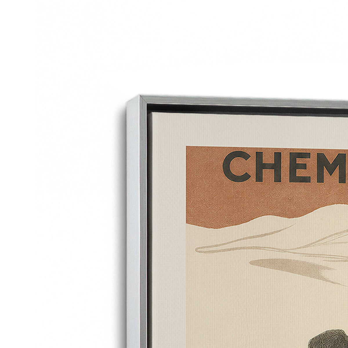 [Color:Polished Chrome], Picture of art in a Polished Chrome frame at an angle
