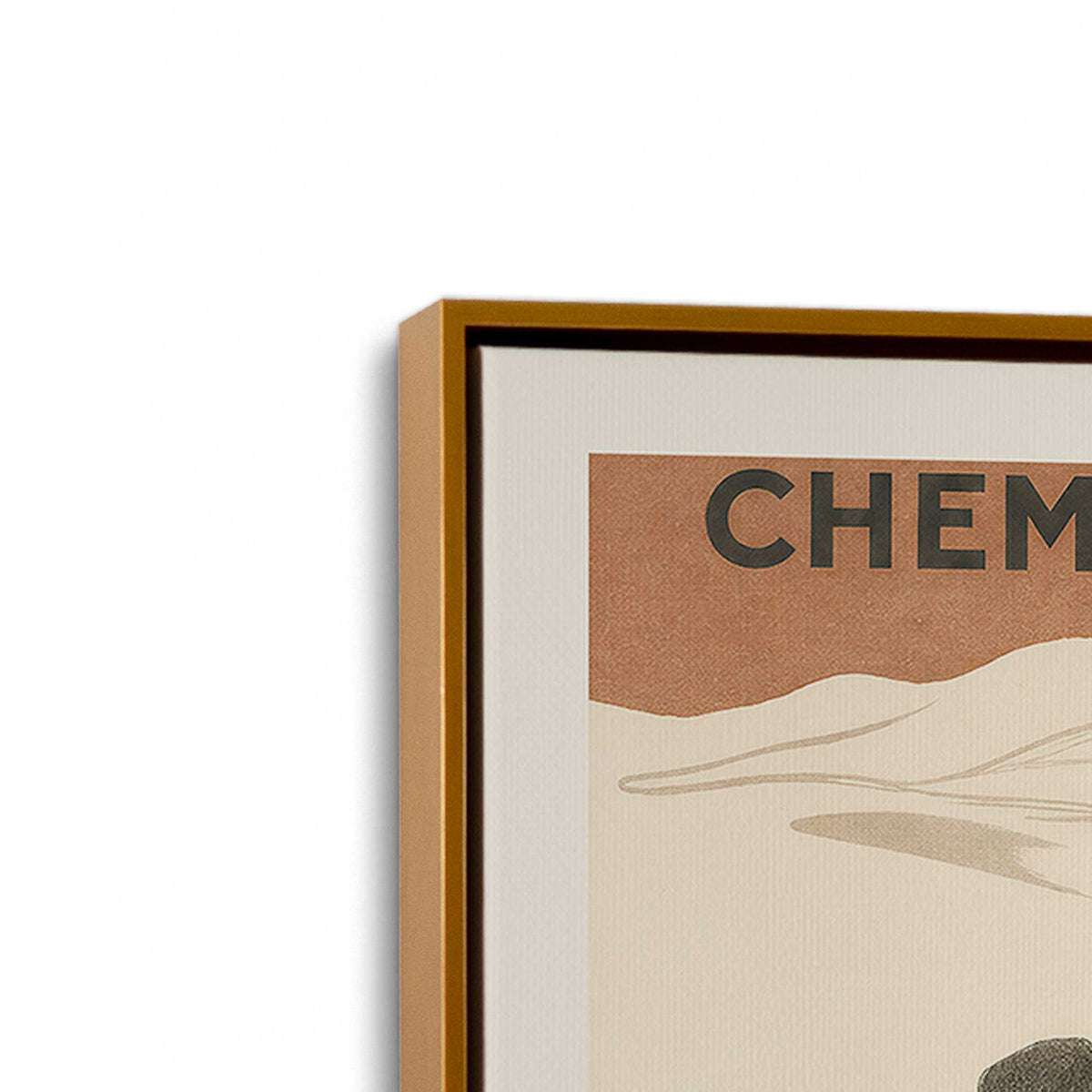 [Color:Polished Gold], Picture of art in a Polished Gold frame at an angle