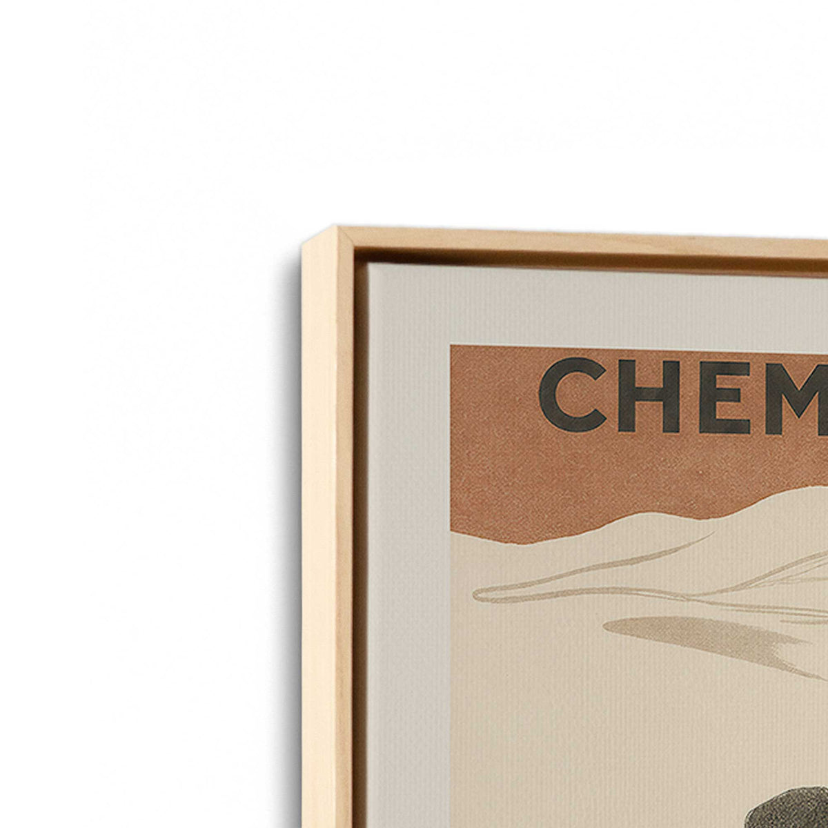 [Color:American Maple], Picture of art in a American Maple frame at an angle