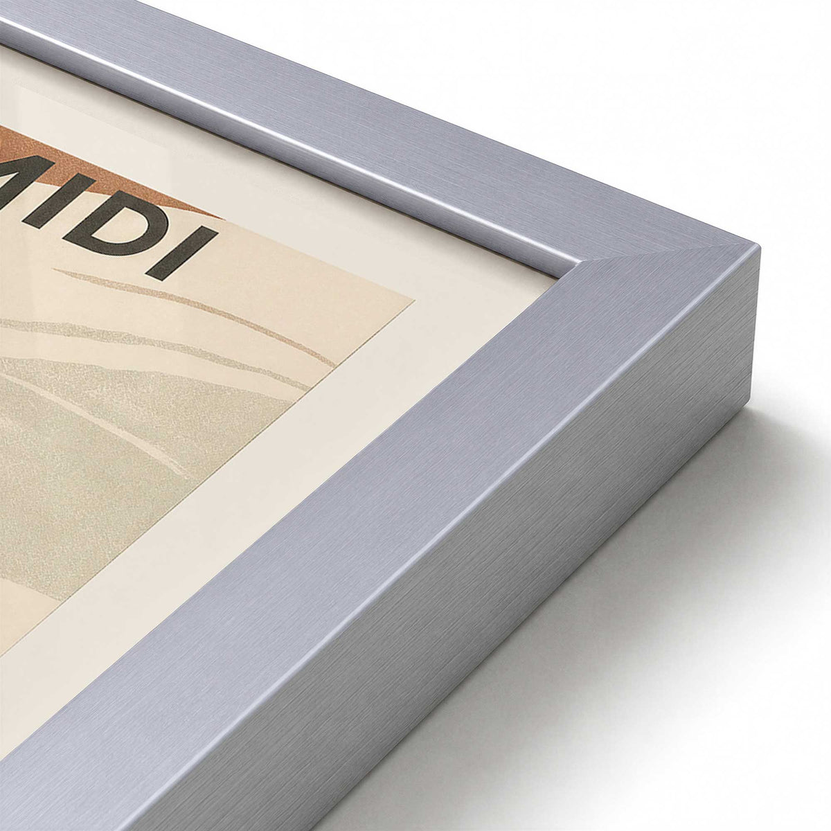 [Color:Polished Chrome], Picture of art in a Polished Chrome frame at an angle