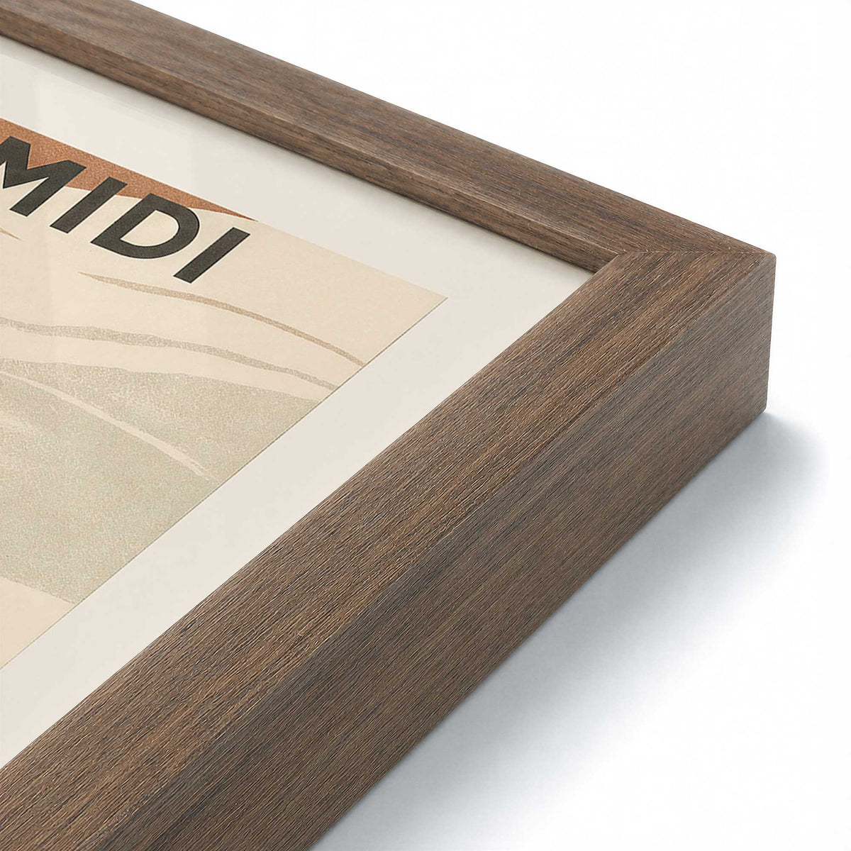 [Color:Walnut], Picture of art in a Walnut frame at an angle
