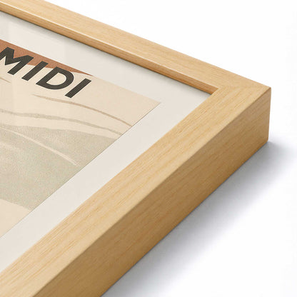 [Color:American Maple], Picture of art in a American Maple frame at an angle