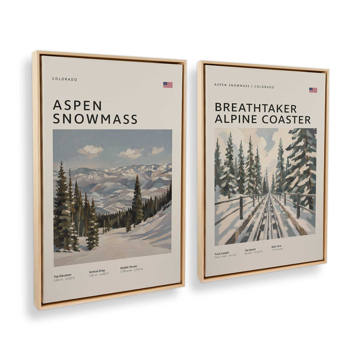 [Color:American Maple], Picture of art in a American Maple frame at an angle