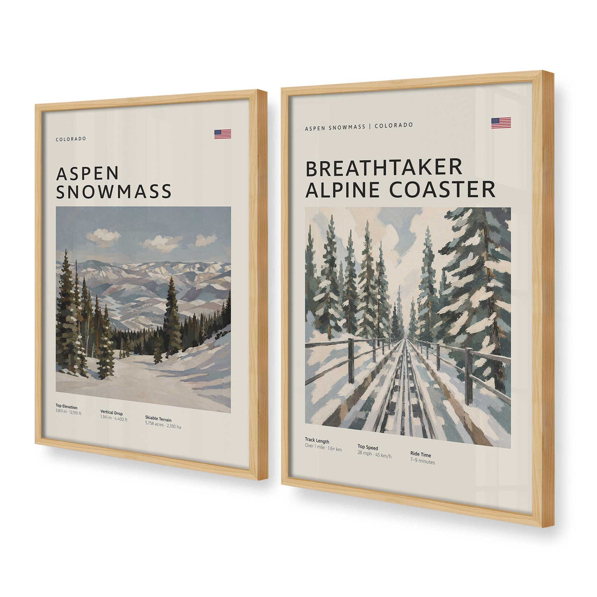 [Color:American Maple], Picture of art in a American Maple frame at an angle