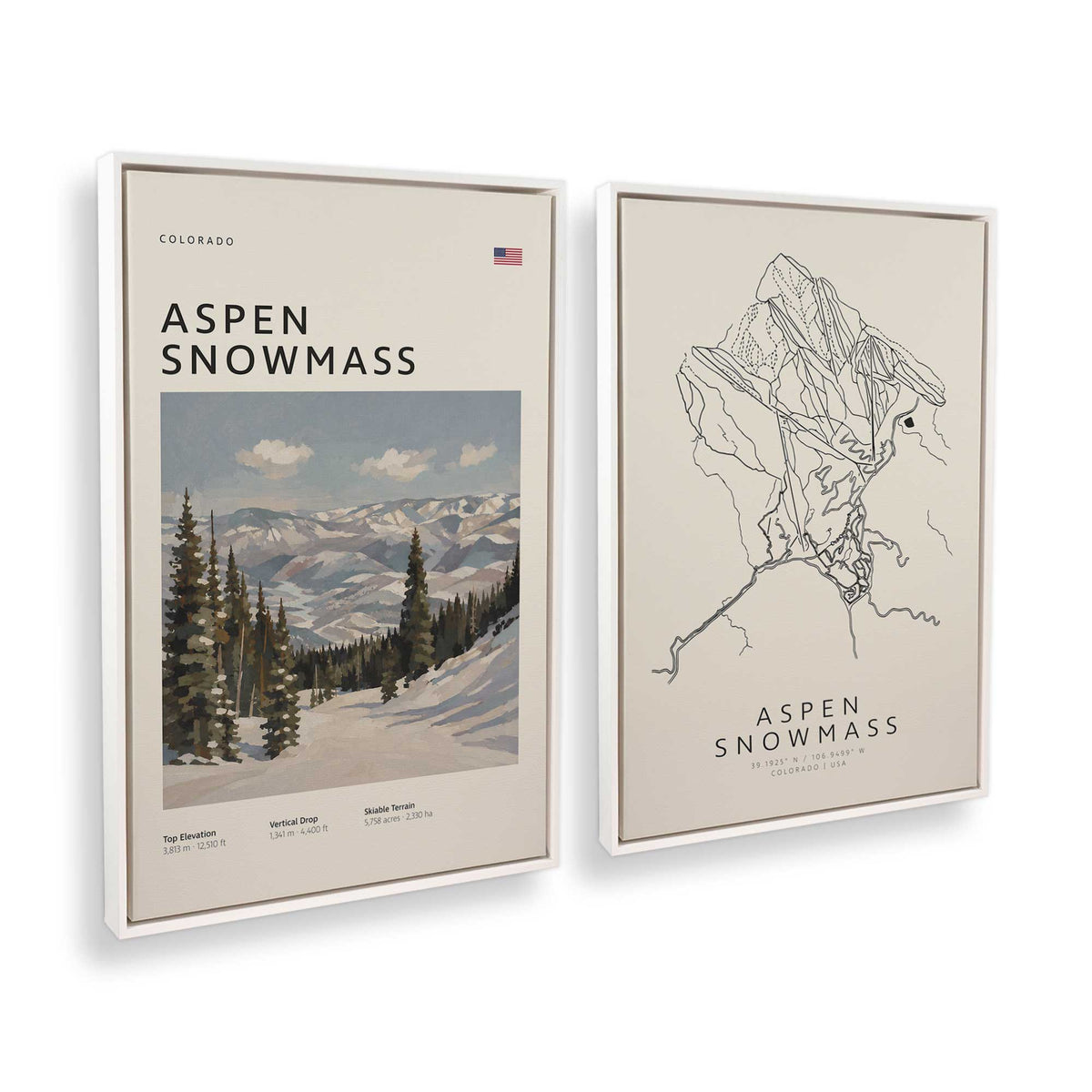 [Color:Opaque White], Picture of art in a White frame at an angle