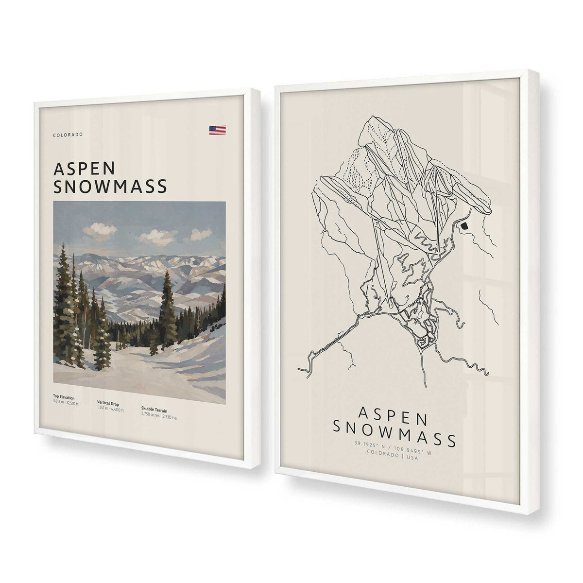 [Color:Opaque White], Picture of art in a Opaque White frame at an angle