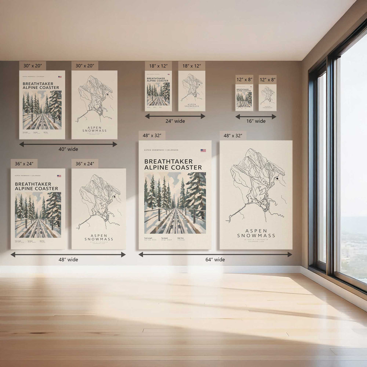 Aspen Snowmass Alpine Pair, Set of 2 Prints on Canvas