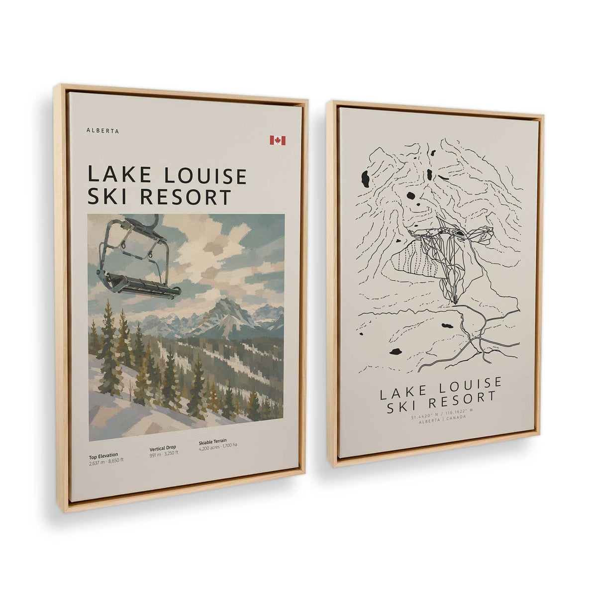 [Color:American Maple], Picture of art in a American Maple frame at an angle