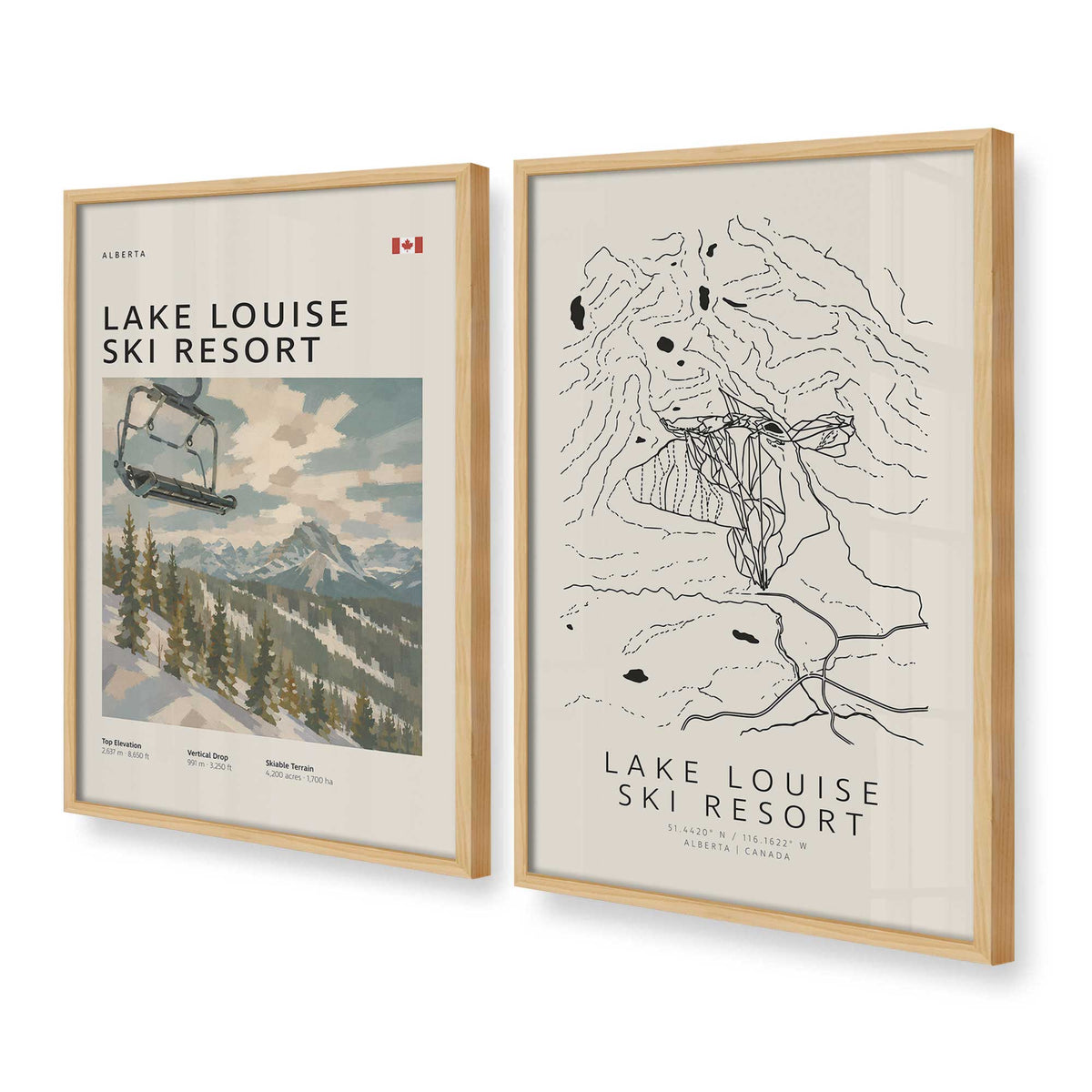 [Color:American Maple], Picture of art in a American Maple frame at an angle
