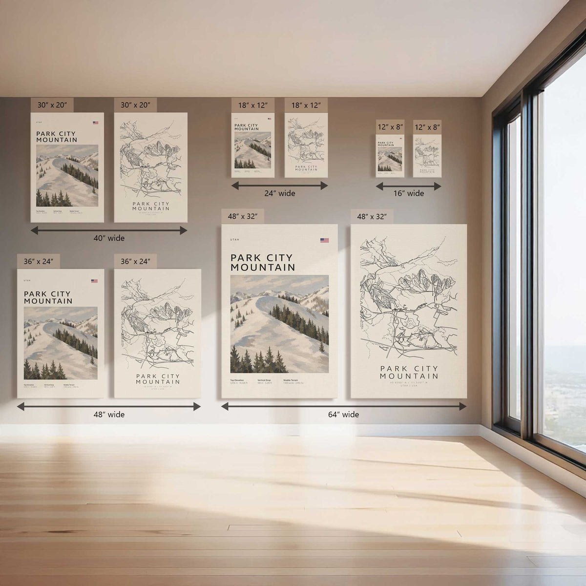 Park City Mountain Resort Pair, Set of 2 Prints on Canvas