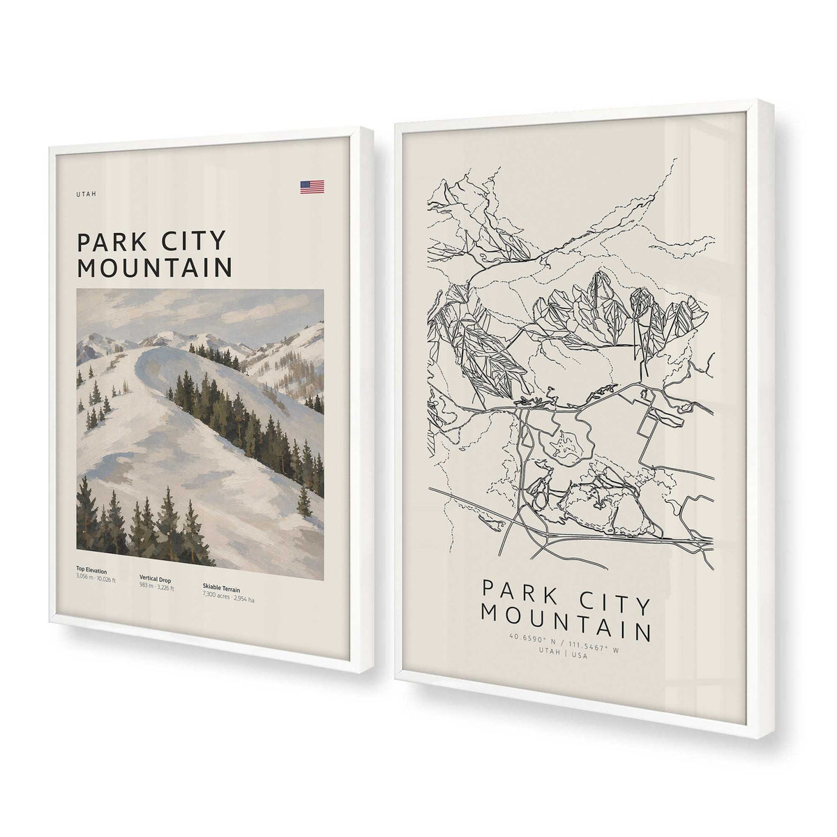 [Color:Opaque White], Picture of art in a Opaque White frame at an angle