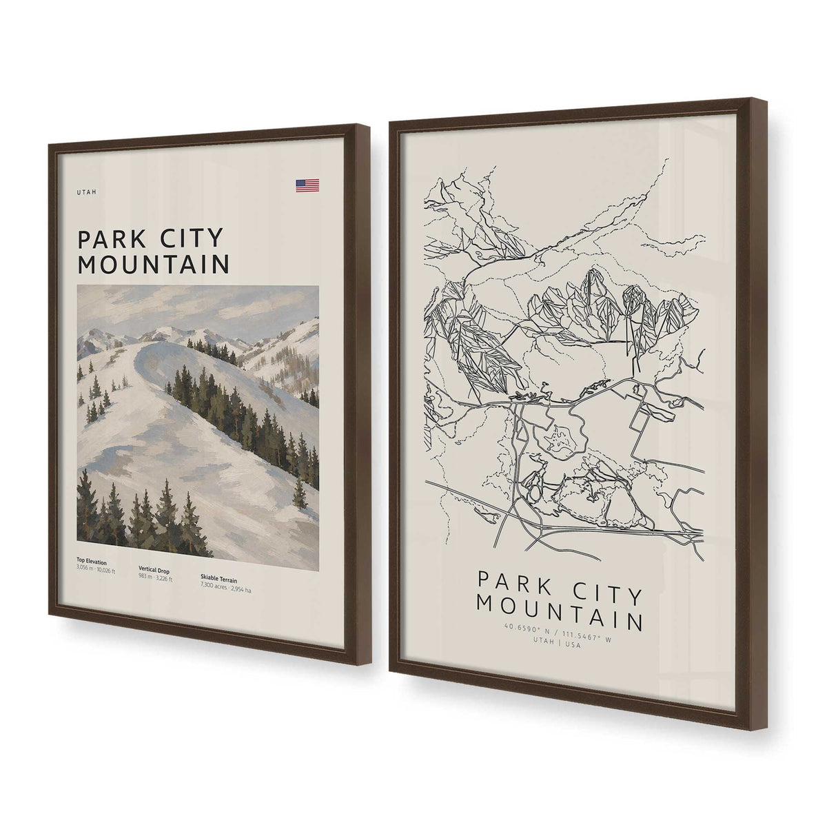 [Color:Belvinder Brown], Picture of art in a Belvinder Brown frame at an angle