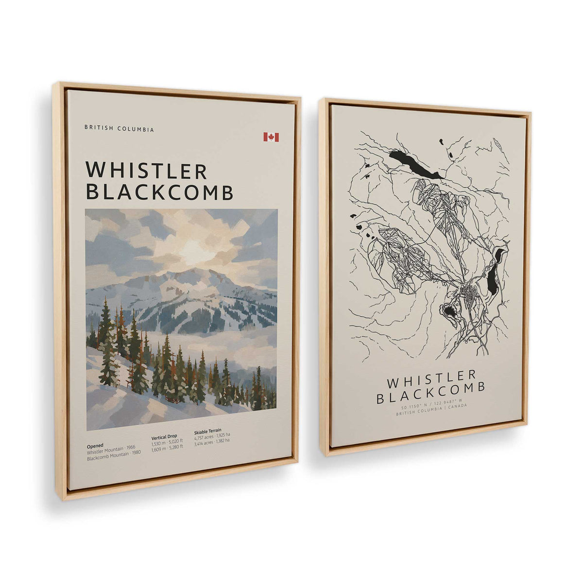 [Color:American Maple], Picture of art in a American Maple frame at an angle