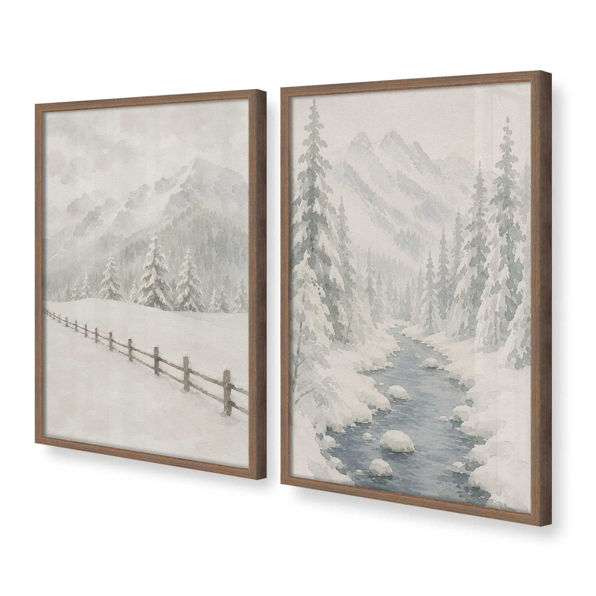 [Color:Walnut], Picture of art in a Walnut frame at an angle