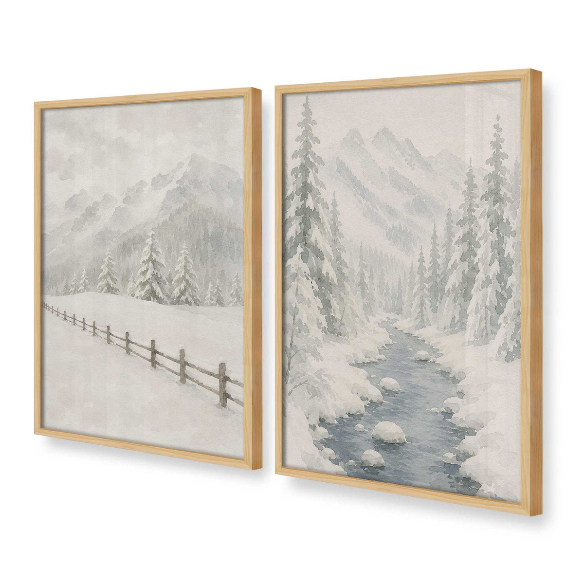 [Color:American Maple], Picture of art in a American Maple frame at an angle